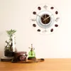 Coffee Hand Coffee Beans Wall Clock with LED Backlight Modern Design Cafe Coffee Mug Reloj De Pared Kitchen Acrylic Wall Watch 4