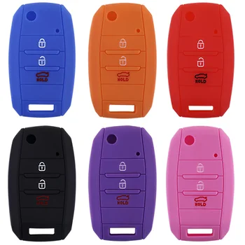 

3 Button Fit For Kia Sportage Cerato Optima k5 Rio Carens Rondo Cee'd Picanto k2 Soul Sorento Ski Silicone Key Cover Case Fob