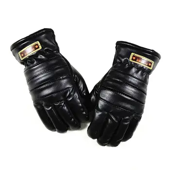

1 Pair Men Faux Leather Fleece Warm Lined Full Finger Outdoor Sports Gloves