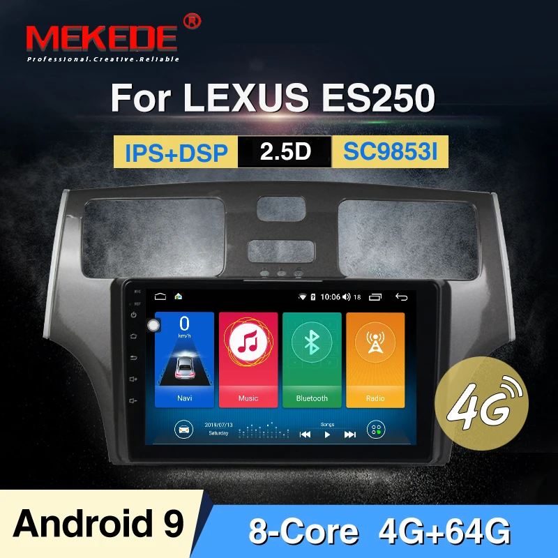 MEKEDE HD 9853 4G LTE Android 9 0 Автомобильный DVD Радио для Lexus ES250 ES300 ES330 GPS Навигация экран
