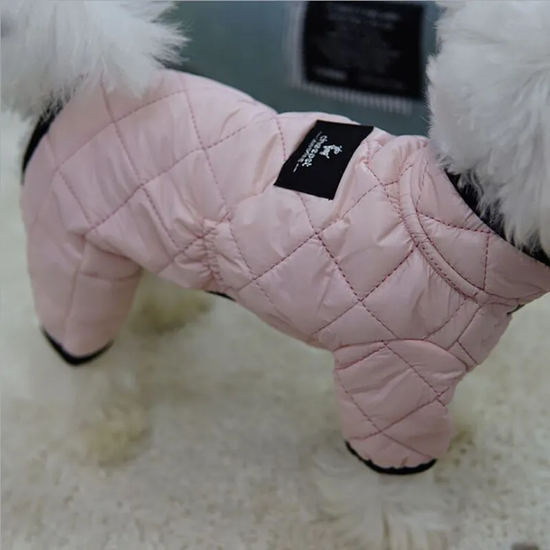 pink Зимняя одежда для собак, супер теплая куртка, толстое хлопковое пальто, водонепроницаемая одежда для маленьких собак, одежда для французских бульдогов, щенков - Цвет: pink