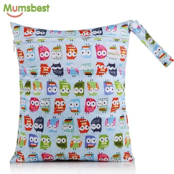 

Waterproof Wet Bag Baby Cloth Diaper Bags Travel Wet Dry Bags Wholesale Zipper Reusable Baby Nappy Rubbish Wet Bag 30x40cm