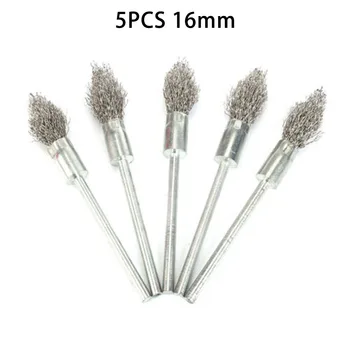 

5PCS16mm Brass Coated Steel Wire Tip Brush Metal Rust Removal Cleaning Engine Motor Accessories Parts