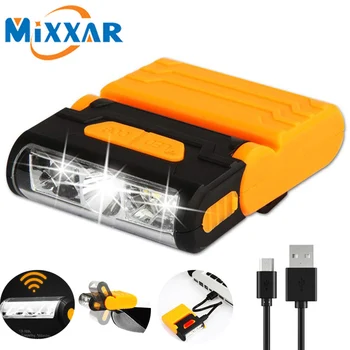 

ZK20 Dropshipping USB Rechargeable COB Cap Hat Light Induction LED Headlamp Rotatable adjustable for Hunting Camping Fishing
