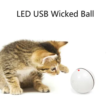 

LED Rolling Flash Wicked Ball Jump Pet Ball Elastic Ball Automatic Roller Ball LED USB Charging Ball Dogs Cats Funny Pet Toys