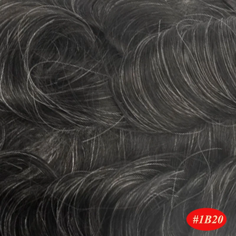 Для мужчин парик, заколки, заколки для волос, трессы, заколки, PU заменить Для мужчин t систем тонкой кожи 0,04-0,05 мм 8x10 ручной работы натуральный индийский человеческих Волосы remy 6 дюймов - Парик Цвет: 1B20