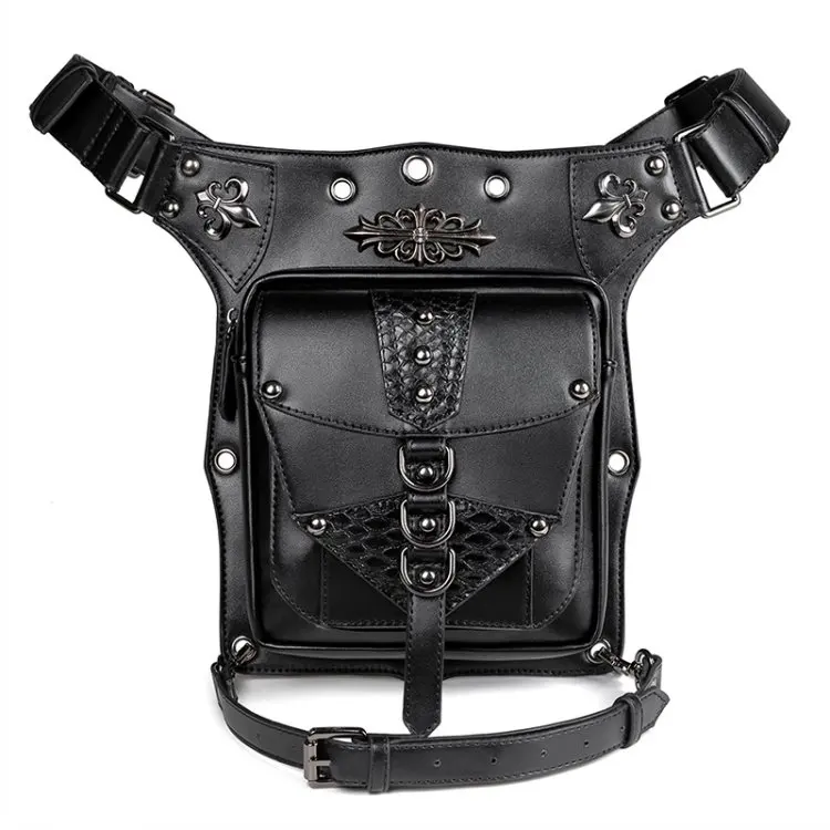2019 Waterproof Steampunk Tactical Motorcycle Bags Waist Pack Bag Women Leather Unisex