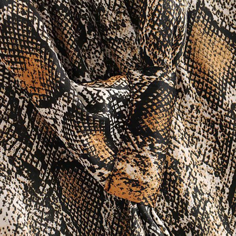 Женская модная блузка со змеиным принтом, с оборками, с длинным рукавом, с галстуком-бабочкой, с воротником, уличная рубашка на шнуровке, свободные женские блузки, Осенний Топ Mujer