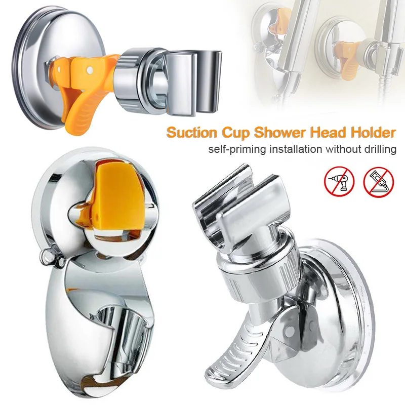

Adjustable Powerful Suction Cup Shower Head Holder Base Bathroom Shower No-drill Fixing Wall Bracket Bathroom Accessories