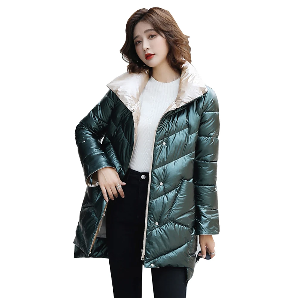 new-bright-down-jacket-clothing-women's-korean-loose-medium-length-down-thickened-warm-coat-fashion-down-parka-winter