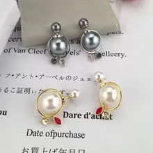 Новые двухцветные жемчужные женские серьги новые изящные женские ретро серьги аксессуары