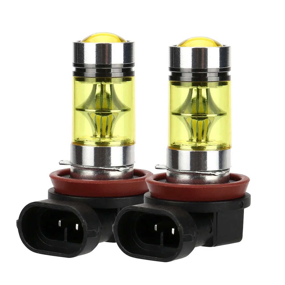 2x H11 H8 100w Led 4300k желтый светодиодные Сменные лампы автомобиля противотуманные фары Габаритные огни Drl лампы 12v# WL1