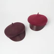 01912-HH0127 зимняя теплая уличная однотонная шерсть pu козырьки кепки для мужчин и женщин