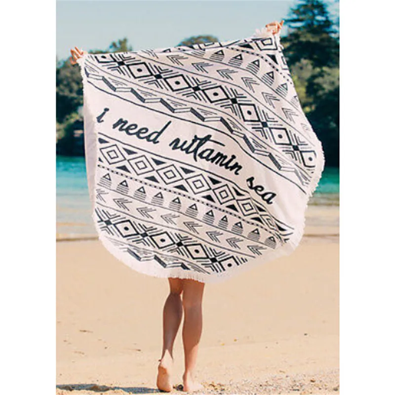 

2020 Hot Beach Throw Tapestry Swim Towel Mat Round Mandala Tapestry Wall Hanging Mat Women Printed Round Picnic Blanket Shawl