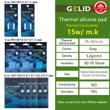 Gelid gp-ultimate 15w/mk almofada térmica cpu/gpu gráficos placa-mãe silicone graxa almofada dissipação de calor silicone multi-tamanho