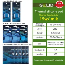 GELID – Coussinet thermique en silicone, pour carte mère CPU/GPU Graphics, dissipation de la chaleur, modèle GP Ultimate 15W/MK, multi taille 