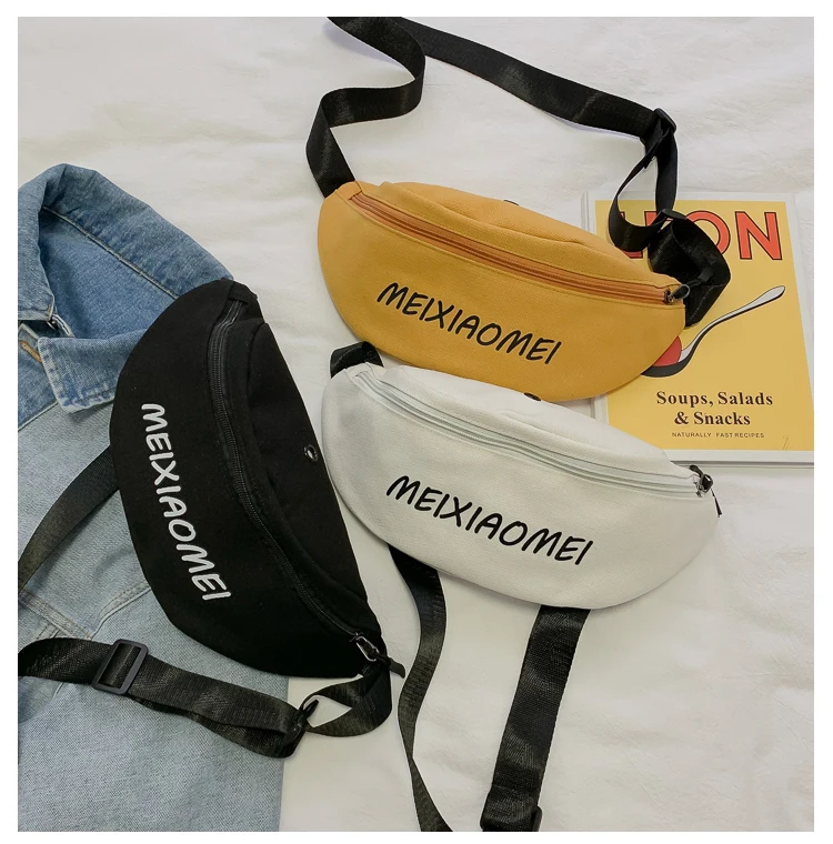 

Waist Bag Female Belt New Brand Fashion Waterproof Chest Handbag Fanny Pack Ladies Canvas Waist Pack Cross Body Belly Bags Purse