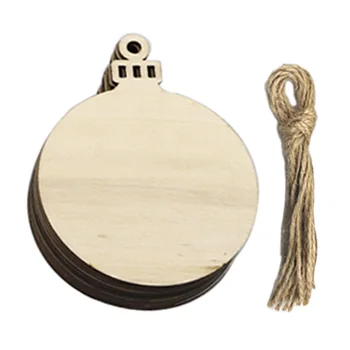 

60PCS Rustic Wooden Bauble Hanging Decor Christmas Wedding Party DIY Decoration Hanging Weihnachten Nativitatis
