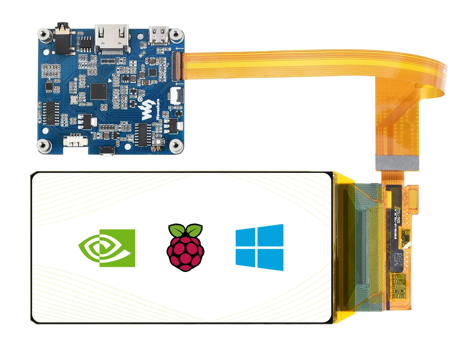 Amoled Flessibile Da 6 Pollici, Hdmi, 1080 × 2160, Angoli Arrotondati, Supporta Raspberry Pi Os / Ubuntu / Kali / Win10 Iot / Retropie