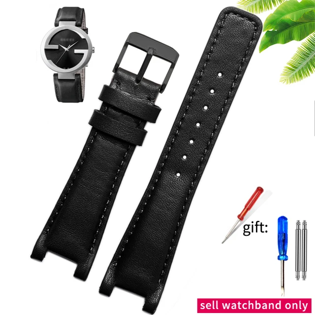Concave Leather Watch Band for Gucci 