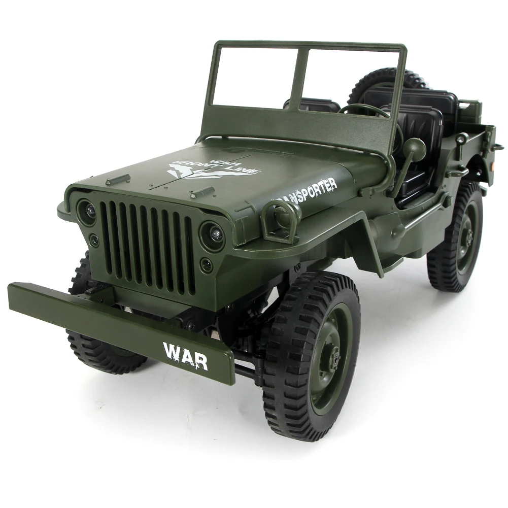 Hipac RC Truck 2.4G 4WD Convertible Military Off-Road 4-Wheel Drive Climbing Car 15Km/h 1:10 Remote Control Toys for kid Gift
