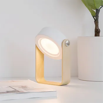 

LED Wooden Handle Portable Lantern Lamp Telescopic Folding USB Rechargeable Table Lamp Charging Night Light Reading Desk Lamp