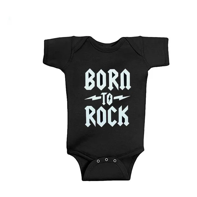 Черный хлопковый комбинезон с короткими рукавами для малышей Одежда для маленьких мальчиков и девочек забавная одежда для малышей от 0 до 24 месяцев