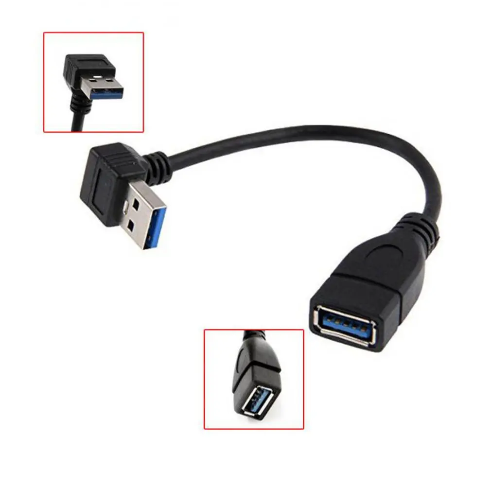 Синхронизация данных 90 градусов Usb 3,0 вниз Угловой Кабель-адаптер для мужчин и женщин A для телефона ПК ноутбука динамик