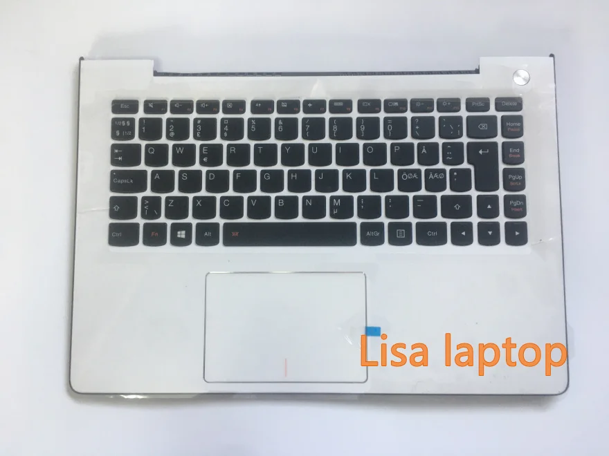 Для Lenovo u31-70 500s-13 Белый Чехол клавиатура английская шведская двуязычная большой