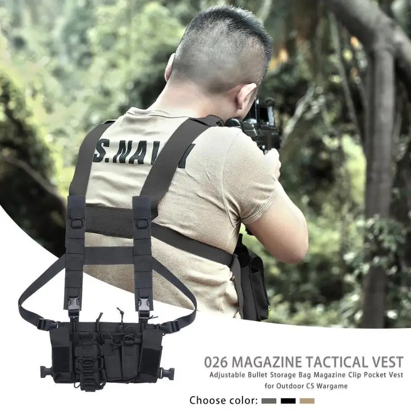 

Adjustable Bullets Packing Storage Bag Outdoor Special Purpose Long Service Life Outdoor CS Wargame Magazine Pocket Vest