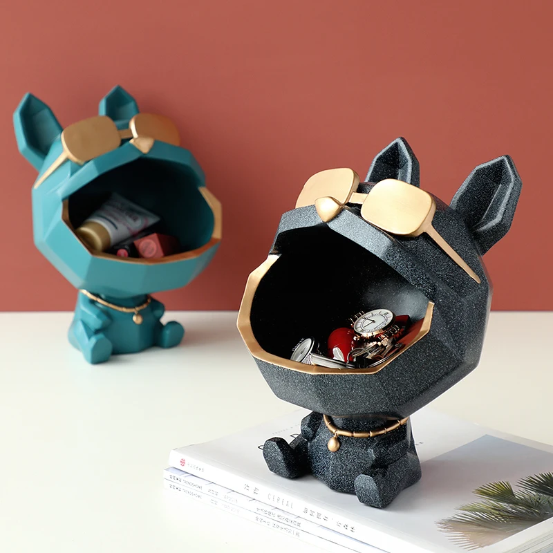 

Big Mouth Dog Figurines Storage Box Remote Control Holder Home Decoration Ornament Home Art Sculpture Decorative Statue Gifts