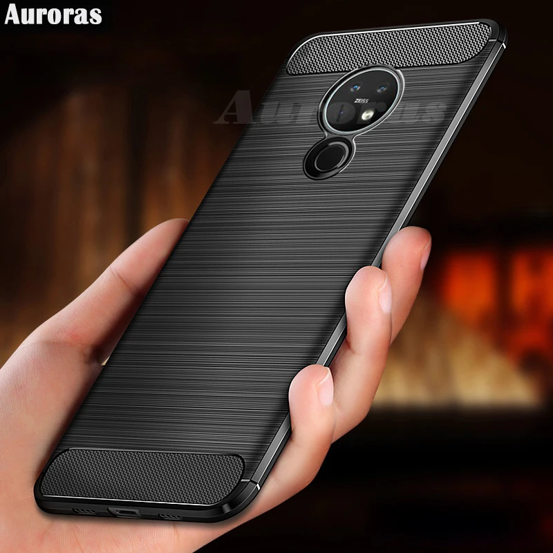 Auroras For Nokia 7.2 Soft Case Carbon Fiber Drawing Shockproof Cover Phone 6.2 | Мобильные телефоны и аксессуары