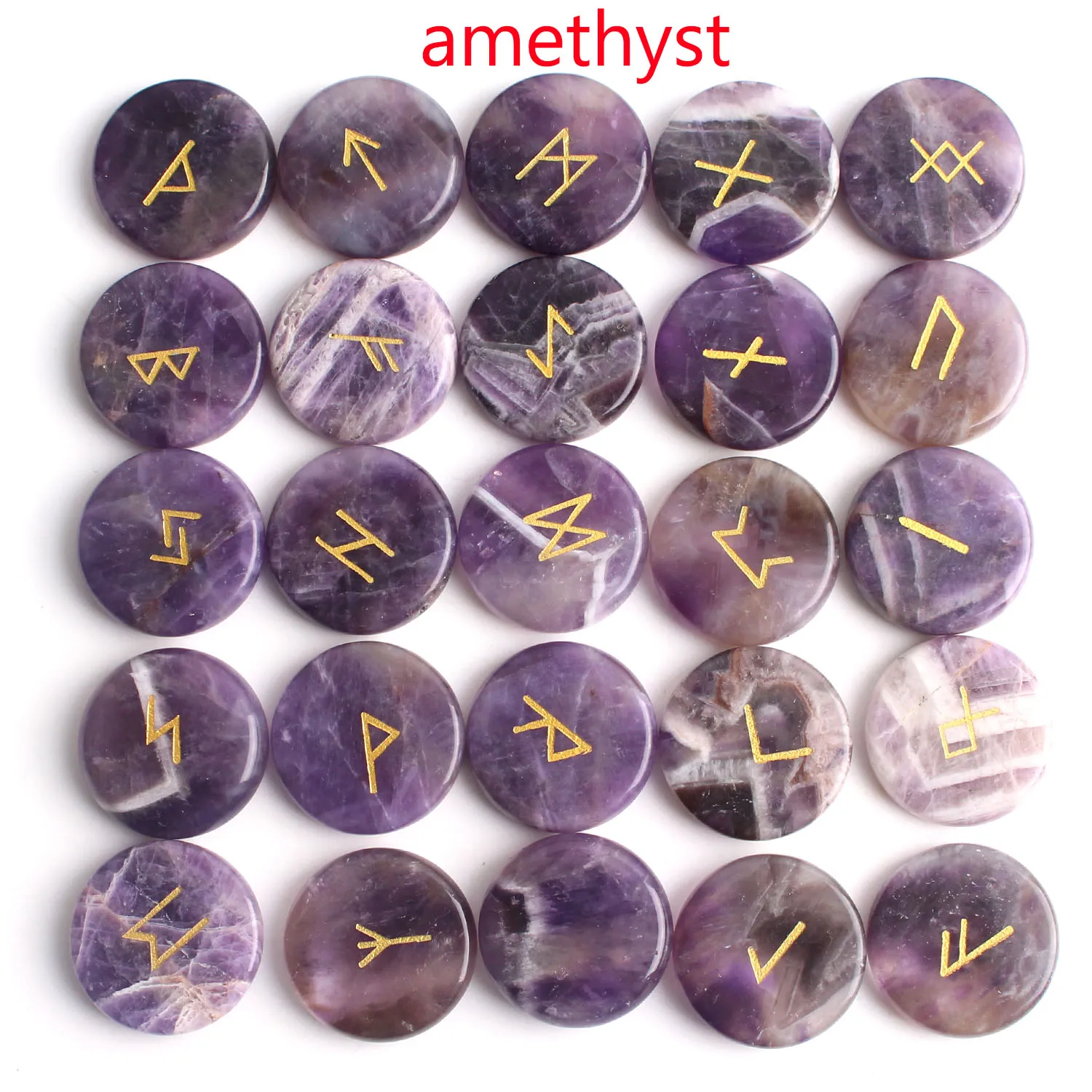25Pcs Natural Rose Quartz Round Crystal Rune Stone Runes Amethyst 25Pcs Natural Rose Quartz Round Crystal Rune Stone Runes Amethyst
