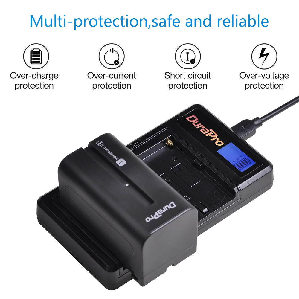 Комплект из 2 предметов 5200 мА/ч, NP-F750 NP-F770 Li-Ion Камера Батарея+ ЖК-дисплей USB Dual Зарядное устройство для Sony NP F970 F960 F550 F570 QM91D CCD-RV100 TRU47E