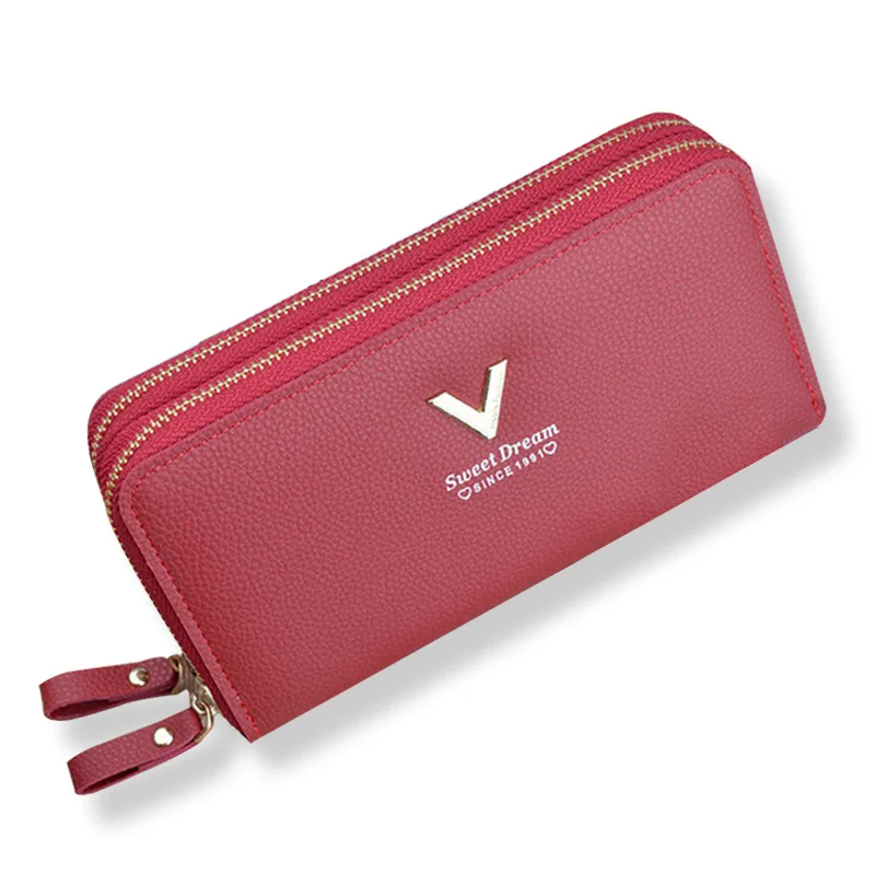 Double zipper Big Capacity Women Long Wallet 2020 New Fashion Designer Ladies Wallets Phone Money Female Clutch Purse | Багаж и сумки