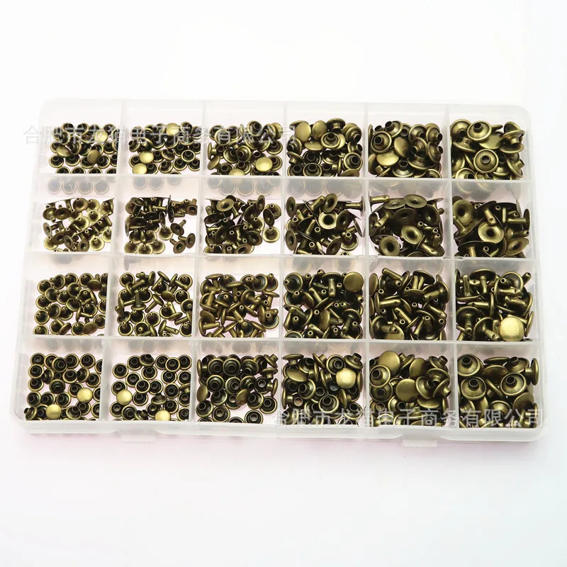 Metal Double-Sided Rivet Single Sided Rivet Buckle a Complete Range of Specifications Circle Rivet 360PCS Boxed