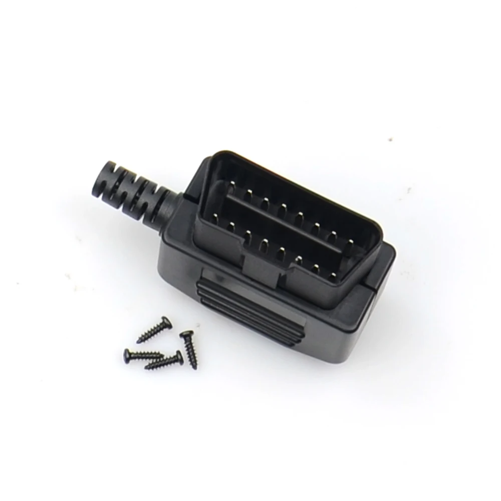 OBD2 Universal Connector obd2 16pin Adaptor eobd2 obdii Female Connector plug with screws J1962 OBD2 16Pin Male Plug Connector small car inspection equipment