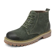 Демисезонный Мужские ботинки Разделение кожаные модные Для мужчин повседневные ботильоны на открытом воздухе; удобные мужские кожаные ботинки для Мужская обувь* YX-608