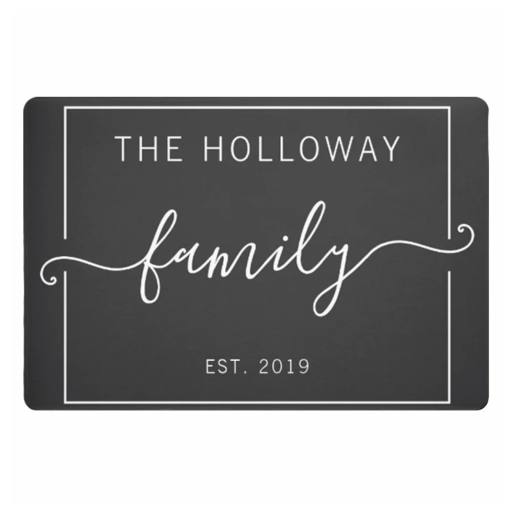 Modern Family Typography Custom Rubber Welcome Door Mat Front Entry Doormat Personalised Name Script Rug Carpet Kitchen | Дом и сад