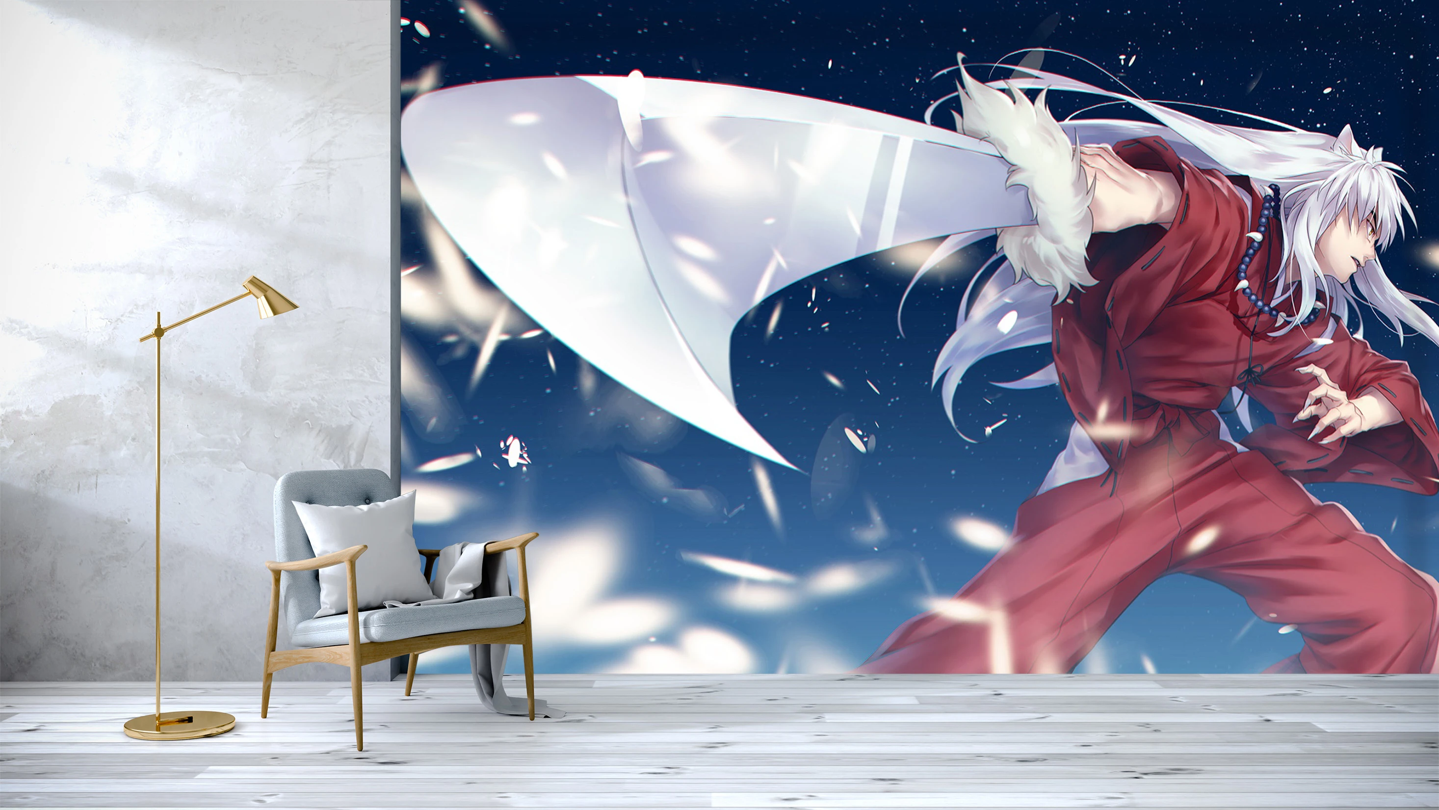 自己粘着 3d犬夜叉156日本アニメ壁紙壁画壁印刷デカール壁壁画ベリー 壁紙 Aliexpress