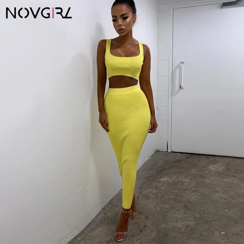 Женский трикотажный комплект novgirl из двух предметов летнее неоновое короткое