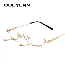 Oulylan Классическая оправа для очков женские ретро очки в оправе-половинке без линз женская подвеска Украшение Шикарные очки дамы