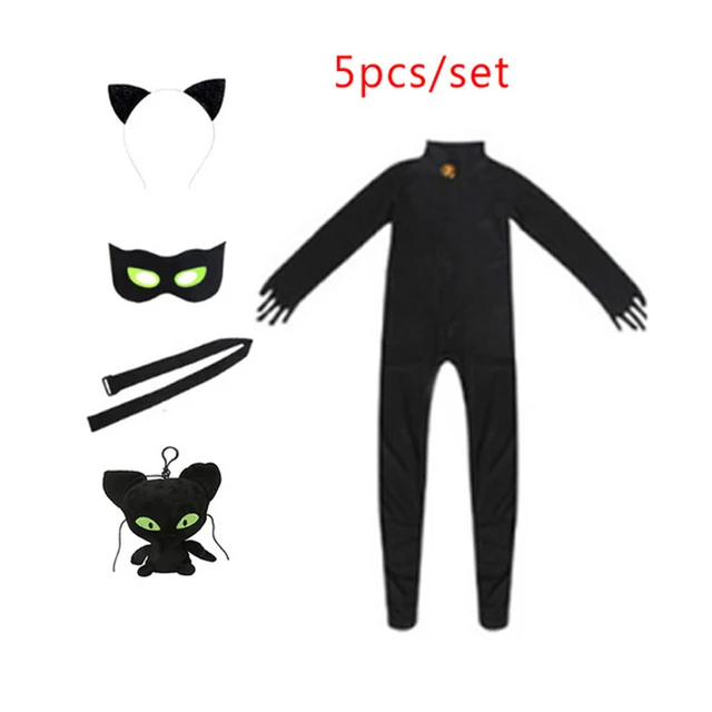 Christmas Fancy Lady Girls Costumes Bug Easter Cosplay Jumpsuit Black cat Children Spandex Costumes Bug for Kids Suits Wig Bag B1-5PCS