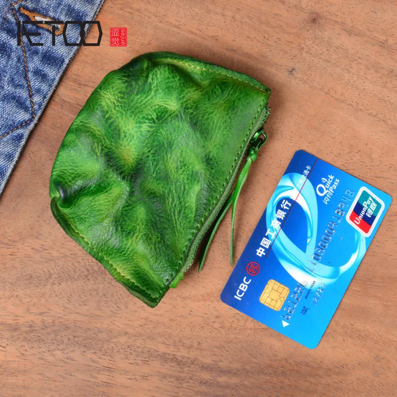 AETOO из натуральной коровьей кожи мини кошелек для монет маленький женский