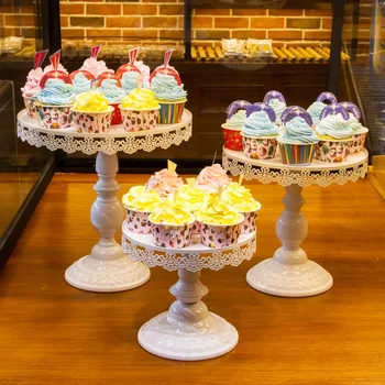 

Home Accessories Cake Stands Round Metal Cake Holder Cake Stand Cupcake Dessert Display For Tea Party Wedding