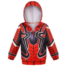 5 стилей, одежда для мальчиков «мстители», косплей, Человек-паук, куртка для мальчиков, Детская куртка на молнии с капюшоном, детская одежда с цифровым принтом