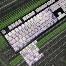 Фиолетовый колпачки полный набор механическая клавиатура PBT 5 лицо краситель-сублимация Keycap