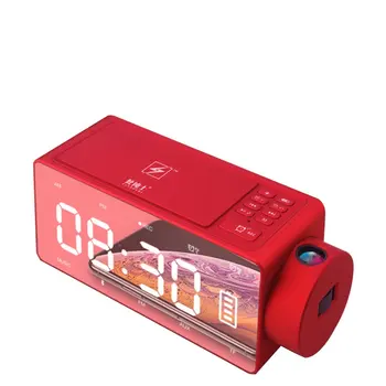 

Wireless Charging Alarm Clock Bluetooth Speaker Digital Alarm Clock USB Charger For Bedroom With FM Radio/USB Charging Port