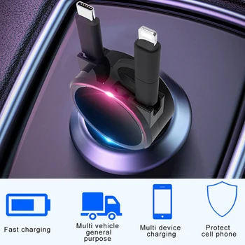 Vehemo 4 ポート QC3.0 高速車の充電器車の充電器 mobilephone にのための 4 ポート usb 車の充電器後部座席充電ユニバーサル iphone