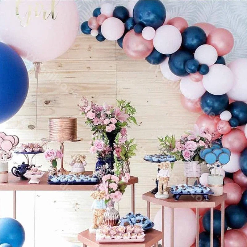 1 Zestaw Lukowy Granatowy Roza Zlote Swiatlo Rozowy Lateks S Diy Hel Na Urodziny I Bociankowe Wesele Ballons Accessories Aliexpress